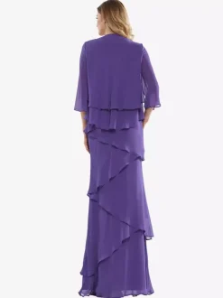 Party Dress For Mother Of The Bride V-Neck Sleeveless A-Line Ruffles Wedding Guest Dresses