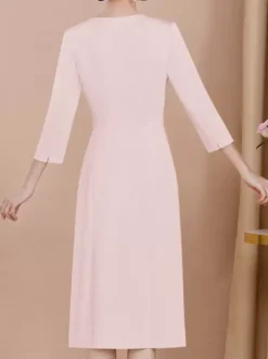 Party Dress For Mother Of The Bride Jewel Neck Half Sleeves Sheath Lace Wedding Guest Dresses Free Customization