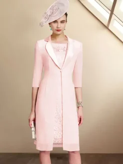Party Dress For Mother Of The Bride Jewel Neck Half Sleeves Sheath Lace Wedding Guest Dresses Free Customization