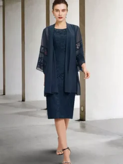 Party Dress For Mother Of The Bride Jewel Neck Sleeveless A-Line Lace Wedding Guest Dresses Free Customization