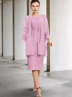 Party Dress For Mother Of The Bride Jewel Neck Sleeveless A-Line Lace Wedding Guest Dresses Free Customization