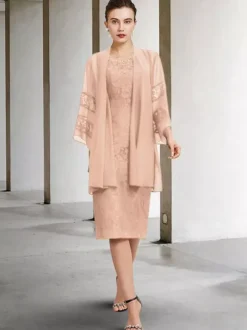 Party Dress For Mother Of The Bride Jewel Neck Sleeveless A-Line Lace Wedding Guest Dresses Free Customization