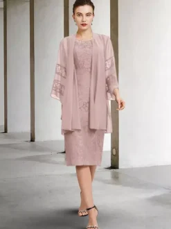 Party Dress For Mother Of The Bride Jewel Neck Sleeveless A-Line Lace Wedding Guest Dresses Free Customization
