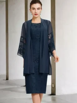 Party Dress For Mother Of The Bride Jewel Neck Sleeveless A-Line Lace Wedding Guest Dresses Free Customization