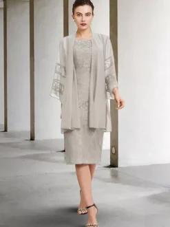 Party Dress For Mother Of The Bride Jewel Neck Sleeveless A-Line Lace Wedding Guest Dresses Free Customization