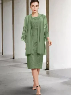 Party Dress For Mother Of The Bride Jewel Neck Sleeveless A-Line Lace Wedding Guest Dresses Free Customization