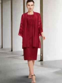 Party Dress For Mother Of The Bride Jewel Neck Sleeveless A-Line Lace Wedding Guest Dresses Free Customization