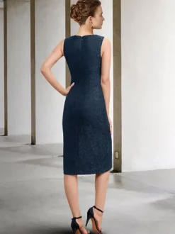 Party Dress For Mother Of The Bride Jewel Neck Sleeveless A-Line Lace Wedding Guest Dresses Free Customization
