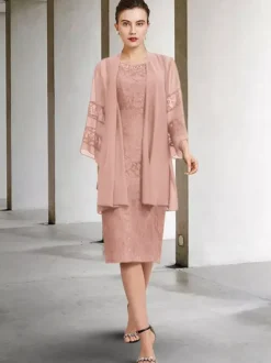 Party Dress For Mother Of The Bride Jewel Neck Sleeveless A-Line Lace Wedding Guest Dresses Free Customization