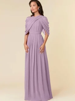 Party Dress For Mother Of The Bride Jewel Neck Sleeveless A-Line Beaded Floor-Length Wedding Guest Dresses