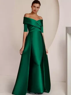 Party Dress For Mother Of The Bride Off-The-Shoulder Half Sleeves Mermaid Guest Dresses For Wedding