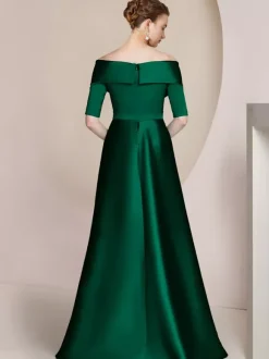 Party Dress For Mother Of The Bride Off-The-Shoulder Half Sleeves Mermaid Guest Dresses For Wedding