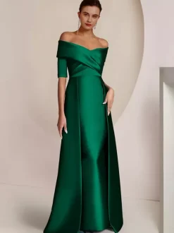 Party Dress For Mother Of The Bride Off-The-Shoulder Half Sleeves Mermaid Guest Dresses For Wedding