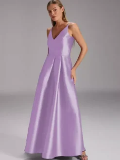 Party Dress For Mother Of The Bride V-Neck Sleeveless Ball Gown Pleated Wedding Guest Dresses