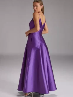 Party Dress For Mother Of The Bride V-Neck Sleeveless Ball Gown Pleated Wedding Guest Dresses