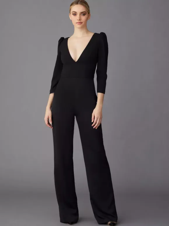 Party Dress For Mother Of The Bride V-Neck Long Sleeves Jumpsuit Wedding Guest Dresses
