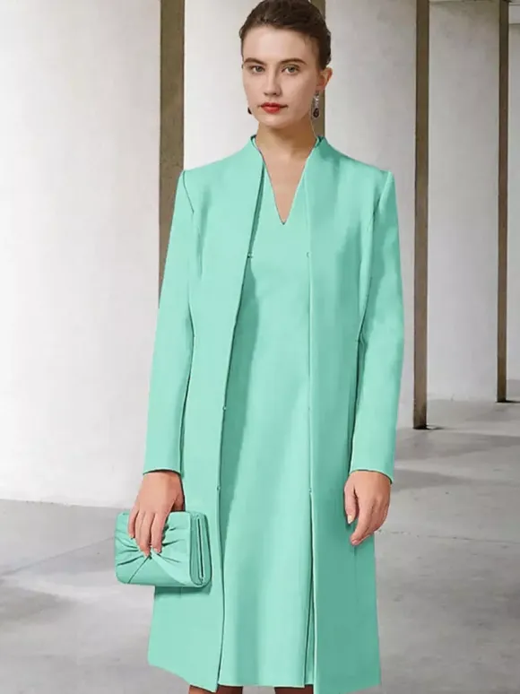 Party Dress For Mother Of The Bride V-Neck Long Sleeves A-Line Guest Dresses For Wedding Free Customization