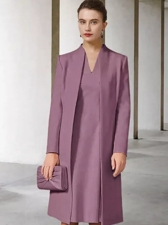 Party Dress For Mother Of The Bride V-Neck Long Sleeves A-Line Guest Dresses For Wedding Free Customization