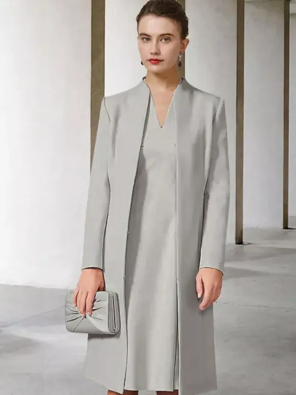 Party Dress For Mother Of The Bride V-Neck Long Sleeves A-Line Guest Dresses For Wedding Free Customization