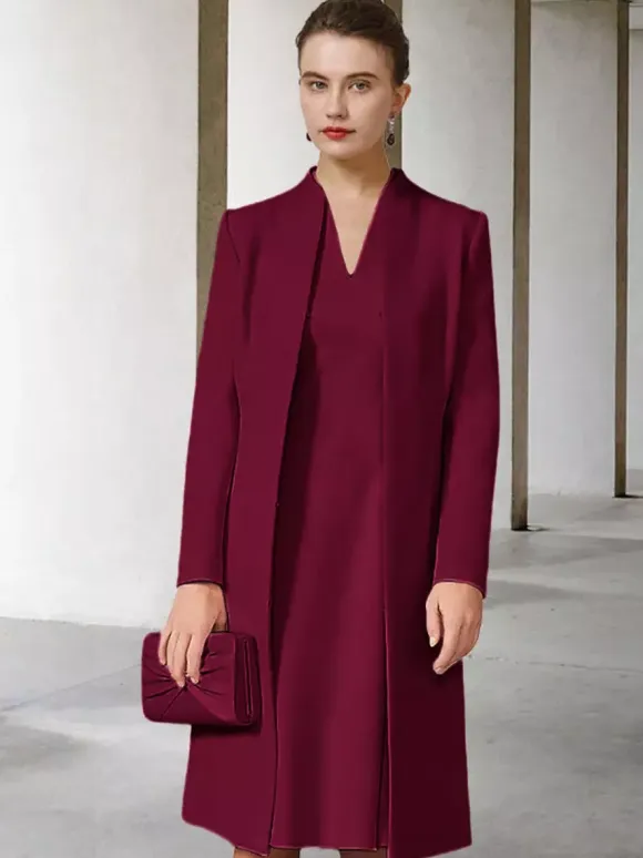 Party Dress For Mother Of The Bride V-Neck Long Sleeves A-Line Guest Dresses For Wedding Free Customization