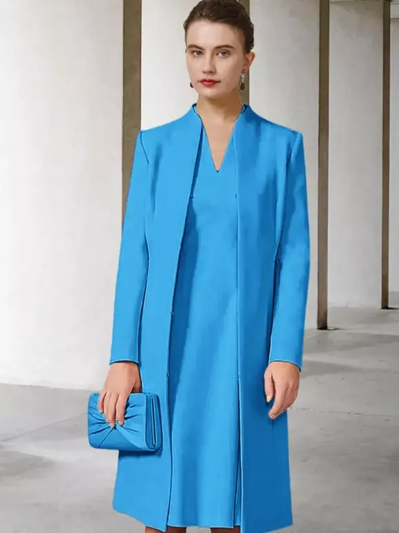 Party Dress For Mother Of The Bride V-Neck Long Sleeves A-Line Guest Dresses For Wedding Free Customization