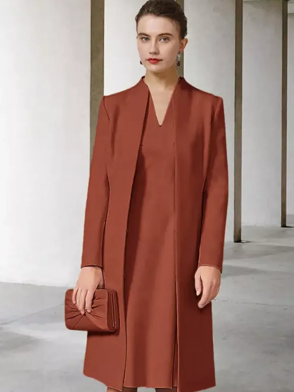 Party Dress For Mother Of The Bride V-Neck Long Sleeves A-Line Guest Dresses For Wedding Free Customization