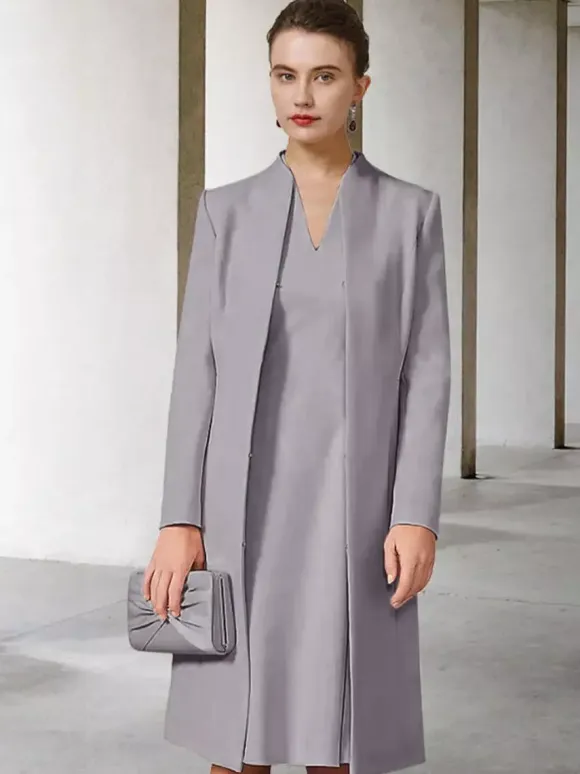 Party Dress For Mother Of The Bride V-Neck Long Sleeves A-Line Guest Dresses For Wedding Free Customization