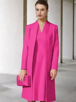 Party Dress For Mother Of The Bride V-Neck Long Sleeves A-Line Guest Dresses For Wedding Free Customization