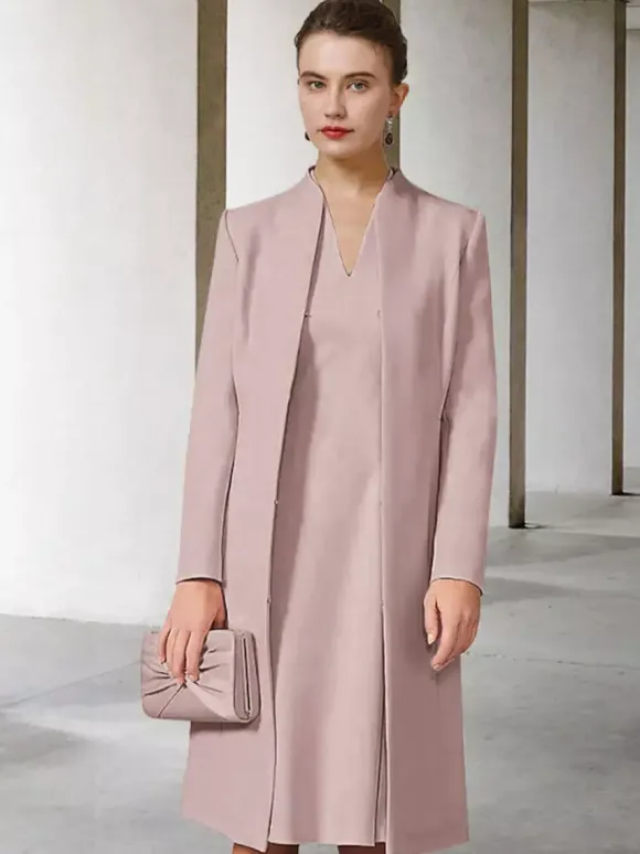 Party Dress For Mother Of The Bride V-Neck Long Sleeves A-Line Guest Dresses For Wedding Free Customization