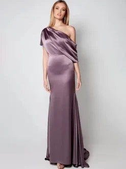 Party Dress For Mother Of The Bride One-Shoulder Short Sleeves A-Line Guest Dresses For Wedding