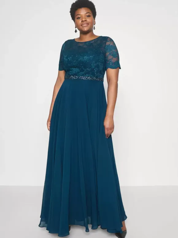 Party Dress For Mother Of The Bride Jewel Neck Short Sleeves A-Line Lace Wedding Guest Dresses