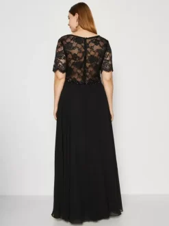 Party Dress For Mother Of The Bride Jewel Neck Short Sleeves A-Line Lace Wedding Guest Dresses