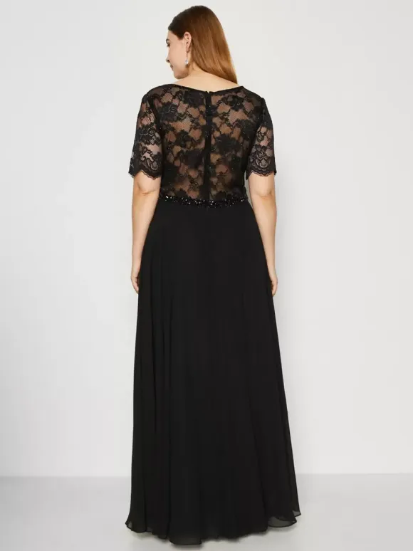 Party Dress For Mother Of The Bride Jewel Neck Short Sleeves A-Line Lace Wedding Guest Dresses