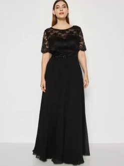 Party Dress For Mother Of The Bride Jewel Neck Short Sleeves A-Line Lace Wedding Guest Dresses
