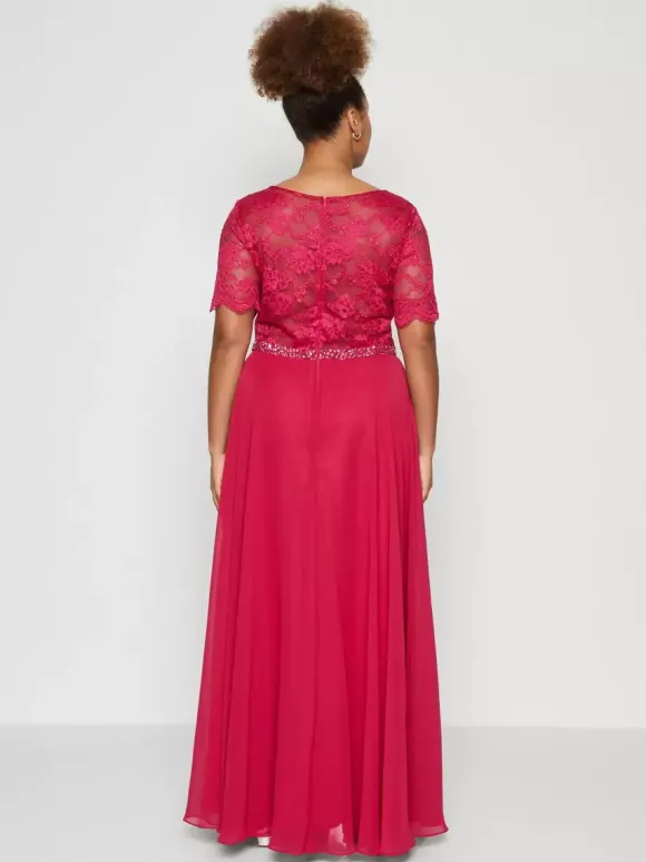Party Dress For Mother Of The Bride Jewel Neck Short Sleeves A-Line Lace Wedding Guest Dresses