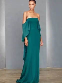 Party Dress For Mother Of The Bride Strapless Sleeveless Mermaid Floor-Length Wedding Guest Dresses