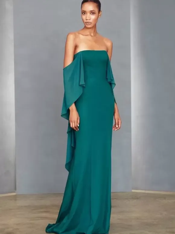Party Dress For Mother Of The Bride Strapless Sleeveless Mermaid Floor-Length Wedding Guest Dresses