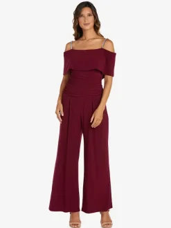 Party Dress For Mother Of The Bride Off-The-Shoulder Sleeveless Jumpsuit Pleated Guest Dresses For Wedding