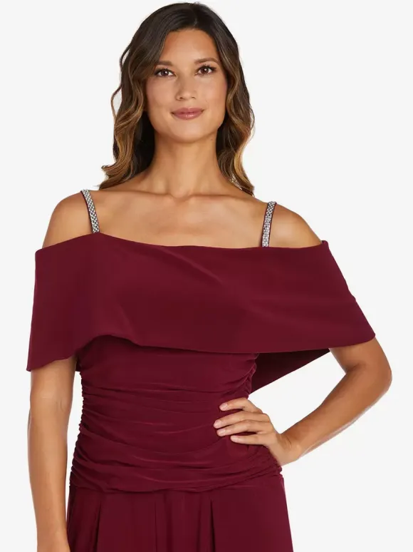 Party Dress For Mother Of The Bride Off-The-Shoulder Sleeveless Jumpsuit Pleated Guest Dresses For Wedding
