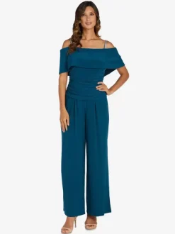Party Dress For Mother Of The Bride Off-The-Shoulder Sleeveless Jumpsuit Pleated Guest Dresses For Wedding