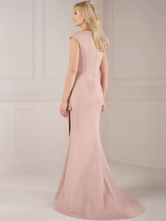 Party Dress For Mother Of The Bride V-Neck Sleeveless Ball Gown Pleated With Train Wedding Guest Dresses