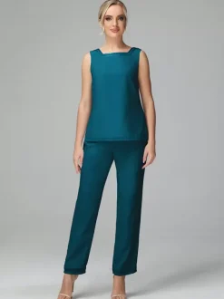 Party Dress For Mother Of The Bride Square Neck Long Sleeves Two-piece Wedding Guest Dresses