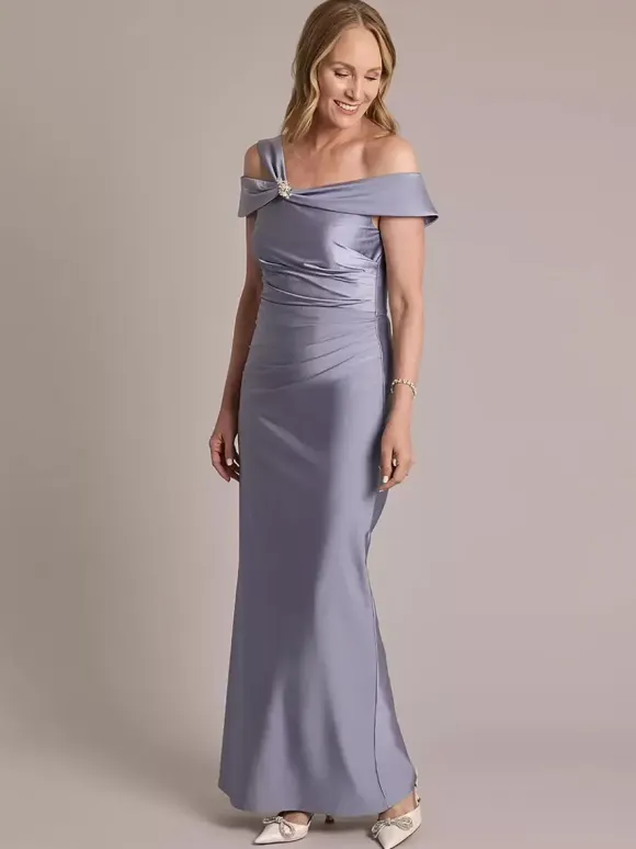 Party Dress For Mother Of The Bride Designed Neckline Sleeveless Ball Gown Pleated Floor-Length Wedding Guest Dresses