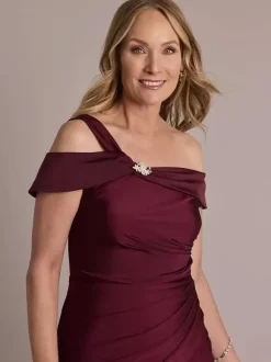 Party Dress For Mother Of The Bride Designed Neckline Sleeveless Ball Gown Pleated Floor-Length Wedding Guest Dresses