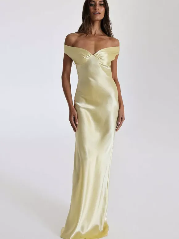 Party Dress Maxi Beige V-Neck Off-Shoulder Backless Chic Semi Formal Summer Gown