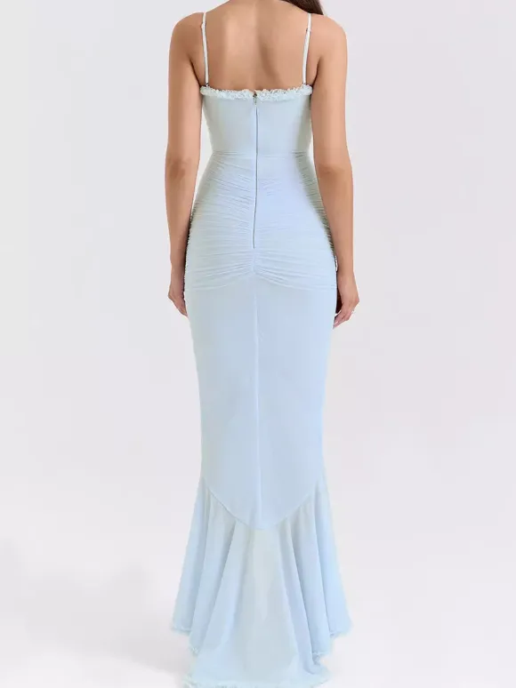 Party Dress Maxi Black Straps Neck Sleeveless Clothes Sexy Semi Formal Dress