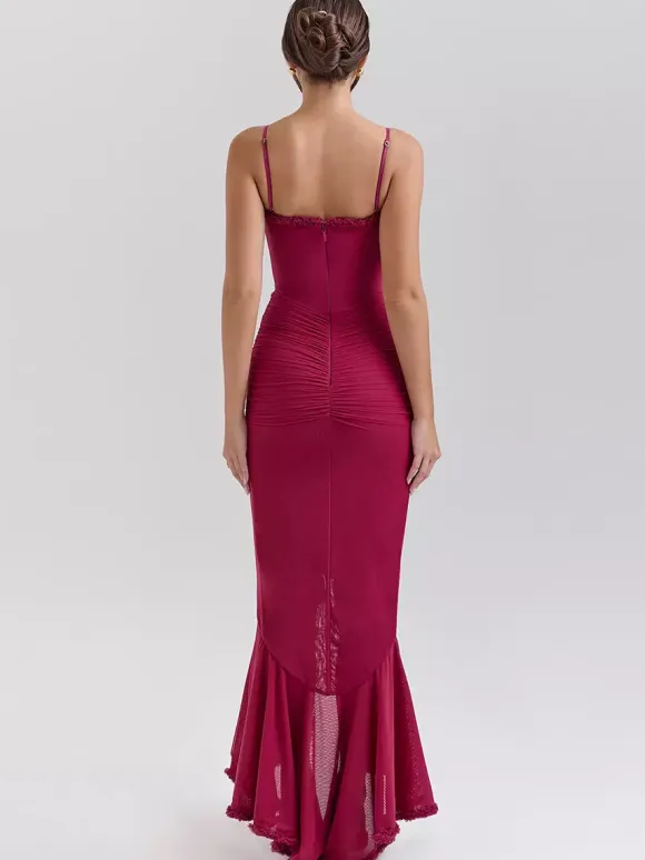Party Dress Maxi Black Straps Neck Sleeveless Clothes Sexy Semi Formal Dress