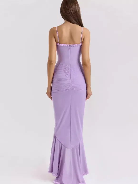 Party Dress Maxi Black Straps Neck Sleeveless Clothes Sexy Semi Formal Dress