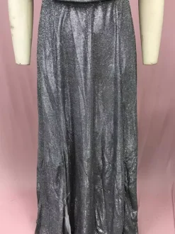 Party Dress Maxi Dazzling Blue V-Neck Sequins Sleeveless Open Shoulder Chic Semi Formal Dress