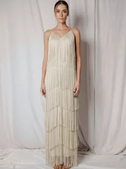 Party Dress Maxi Gold V-Neck Sleeveless Open Shoulder Sexy Semi Formal Summer Dress